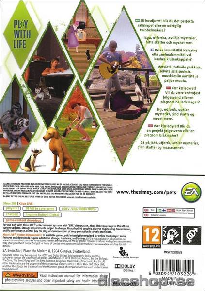The Sims 3: Pets - Microsoft Xbox 360 (Electronic Arts/EA Games - 2) video game collectible [Barcode 014633196207] - Main Image 2