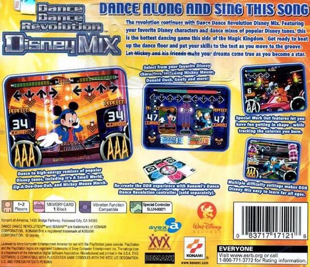 Dance Dance Revolution: Disney Mix - Sony PlayStation (Konami - 1-2) video game collectible [Barcode 083717171218] - Main Image 2
