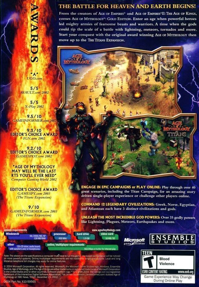 Age of Mythology - PC (Microsoft Game Studios - 1) video game collectible [Barcode 805529105775] - Main Image 2