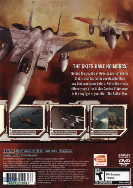 Ace Combat Zero: The Belkan War - Sony PlayStation 2 (PS2) (Namco - 2) video game collectible [Barcode 722674100366] - Main Image 2
