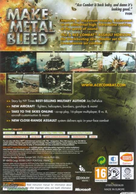 Ace Combat: Assault Horizon Limited Edition - Microsoft Xbox 360 (Namco Bandai - 1) video game collectible [Barcode 3391891955768] - Main Image 2