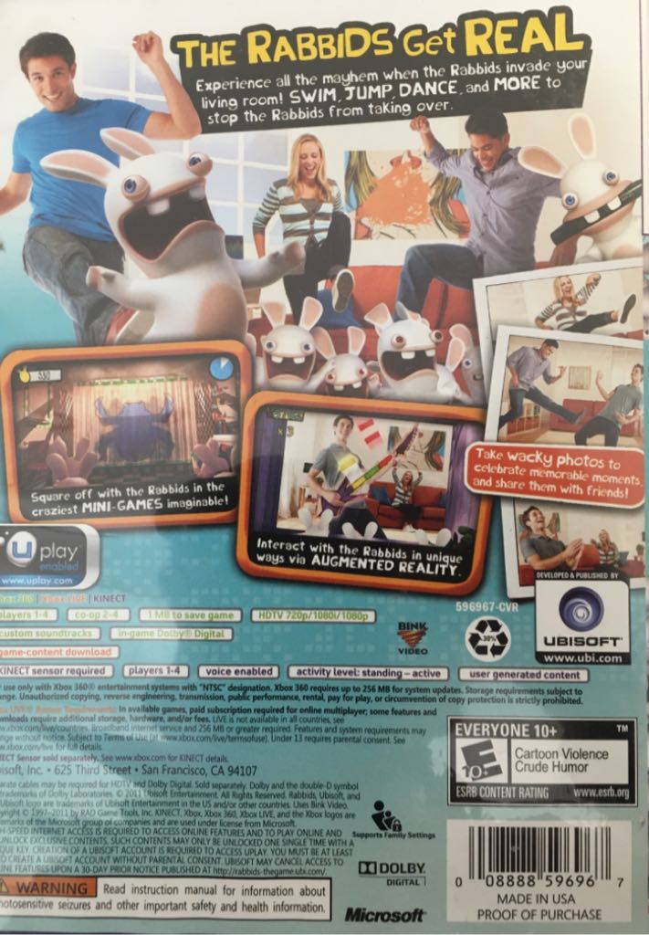 Rabbids: Alive & Kicking - Microsoft Xbox 360 (Ubisoft - 4) video game collectible [Barcode 008888596967] - Main Image 2