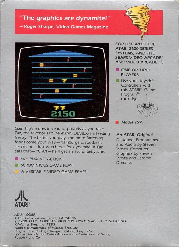 Taz - Atari 2600 video game collectible - Main Image 2