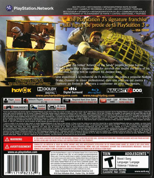 Uncharted 3: Drake’s Deception [Collector’s Edition] - Sony PlayStation 3 (PS3) (Sony Computer Entertainment - 1) video game collectible [Barcode 9780307892058] - Main Image 2