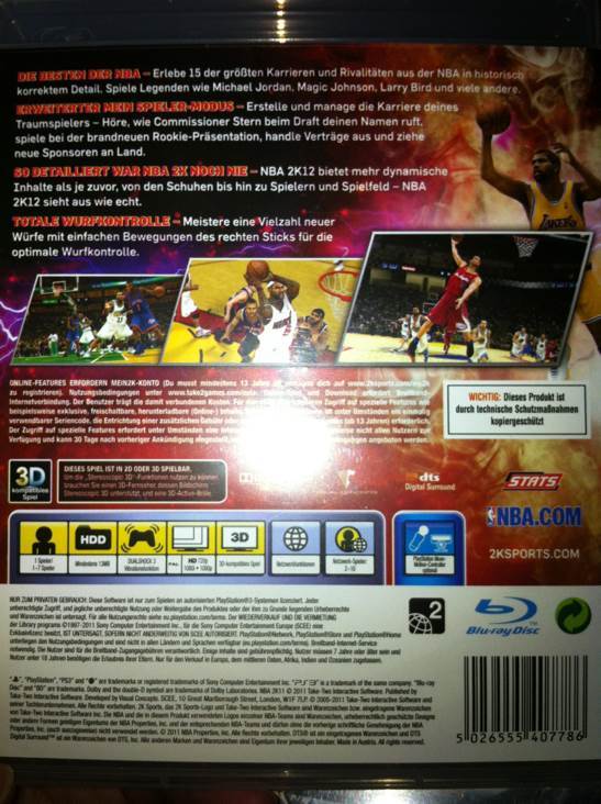 NBA2K12 - Sony PlayStation 3 (PS3) (1-7) video game collectible [Barcode 5026555407786] - Main Image 2