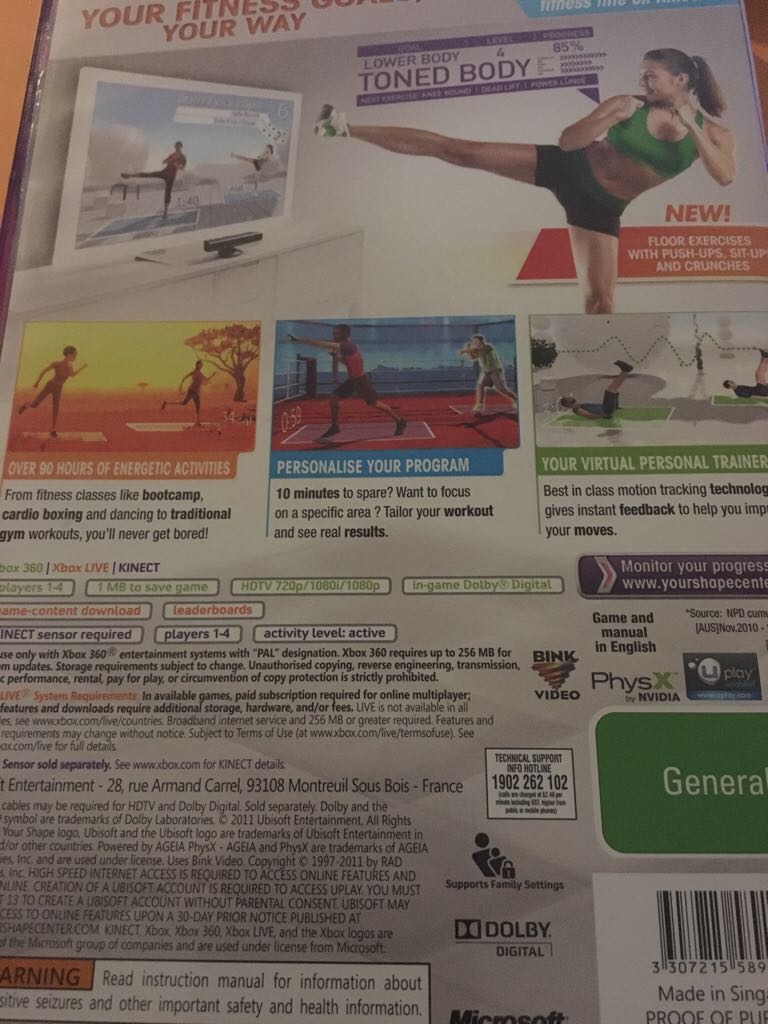 Your Shape: Fitness Evolved 2012 - Microsoft Xbox 360 (Ubisoft - Up to 4 Players) video game collectible [Barcode 3307215589175] - Main Image 2