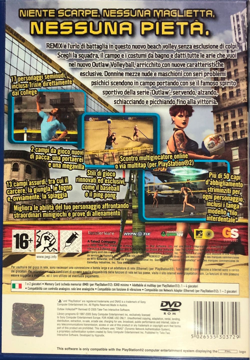 Outlaw Volleyball Remixed - Sony PlayStation 2 (PS2) (Global Star Software - 1-2) video game collectible [Barcode 5026555303729] - Main Image 2