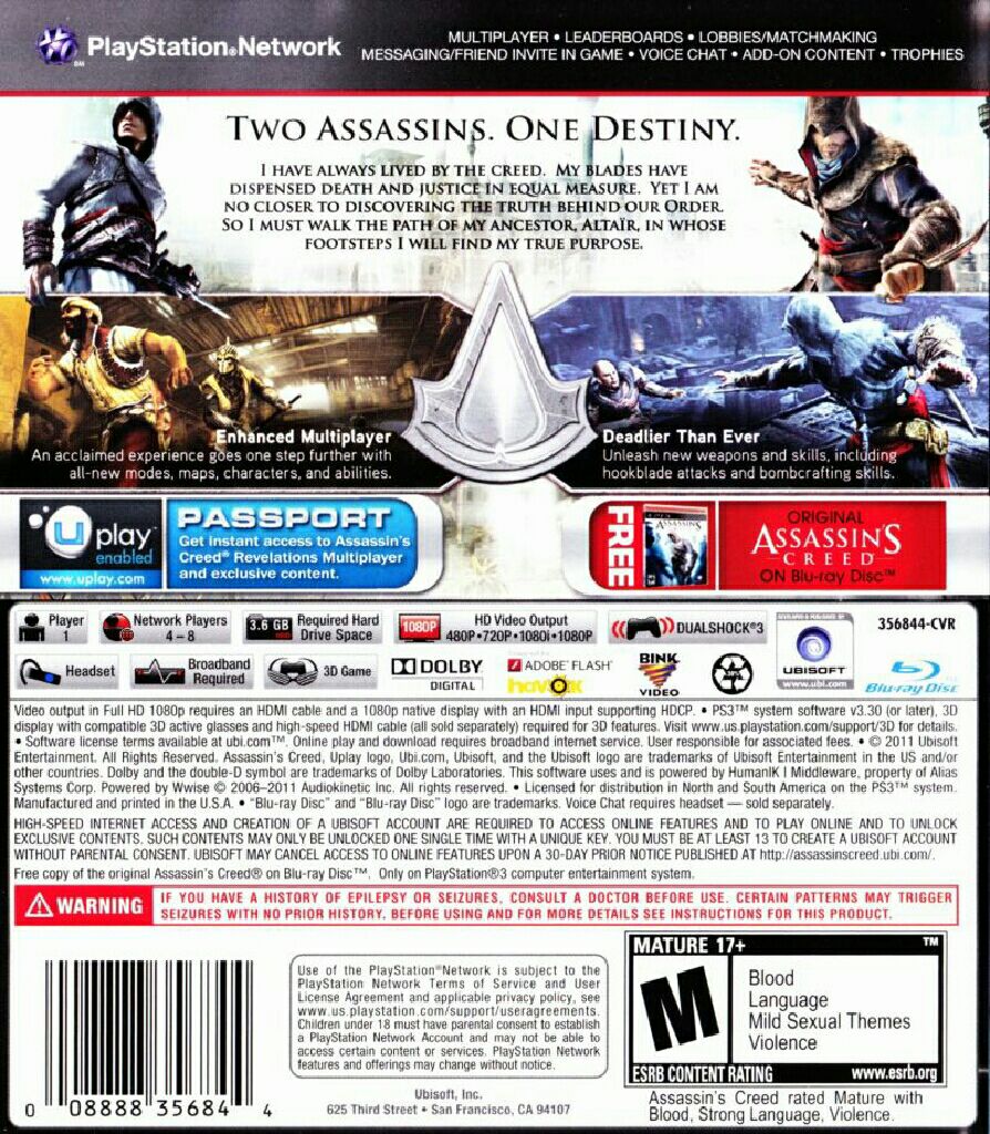 Assassin’s Creed Revelations - Sony PlayStation 3 (PS3) (Bethesda Softworks, Ubisoft - 1) video game collectible [Barcode 3307215599792] - Main Image 2