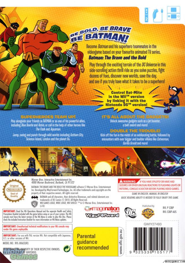 Batman: The Brave And The Bold - Nintendo Wii (Warner Bros. Interactive - 2 Players) video game collectible [Barcode 5051895042427] - Main Image 2