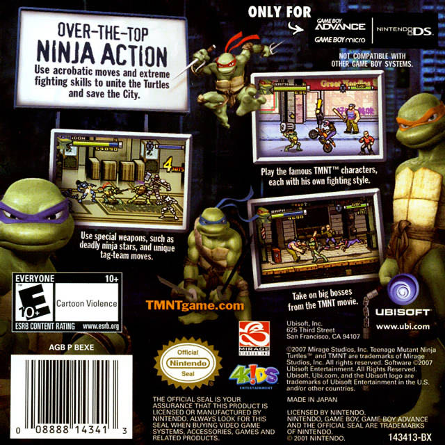 TMNT - Nintendo DS (Ubisoft - 1) video game collectible [Barcode 008888163411] - Main Image 2