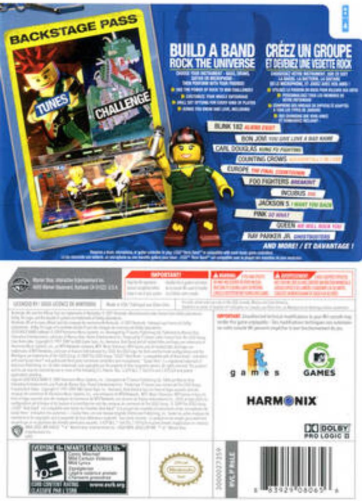 Lego Rock Band - Nintendo Wii (WB Games - 1-4) video game collectible [Barcode 883929077809] - Main Image 2