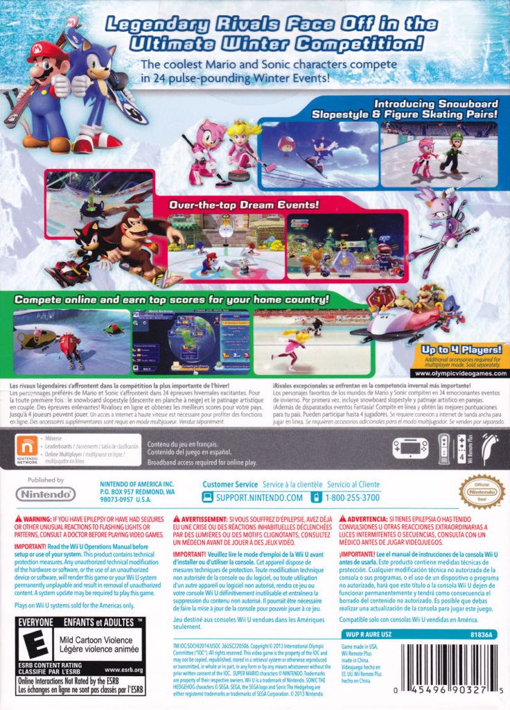Mario & Sonic At The Olympic Winter Games - Nintendo Wii (Sega - 1-4) video game collectible [Barcode 5055277000920] - Main Image 2