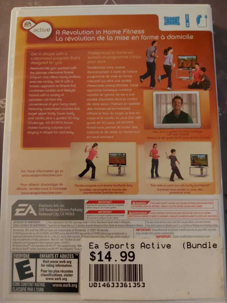 EA Sports Active - Nintendo Wii (2) video game collectible [Barcode 014633363036] - Main Image 2