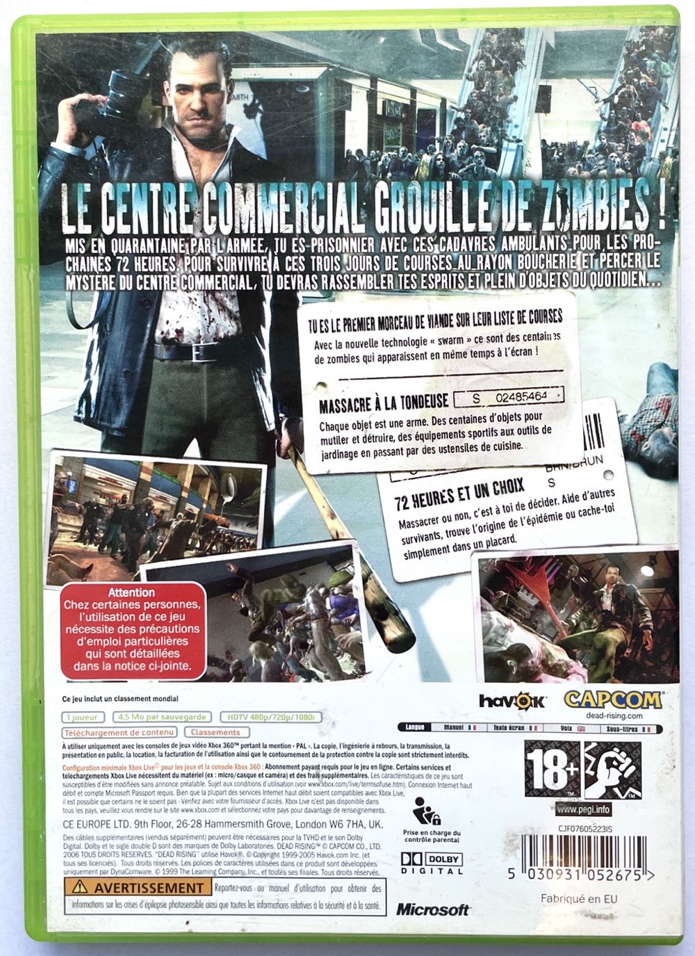 Dead Rising - Microsoft Xbox 360 (Capcom - 1) video game collectible [Barcode 5030931052675] - Main Image 2