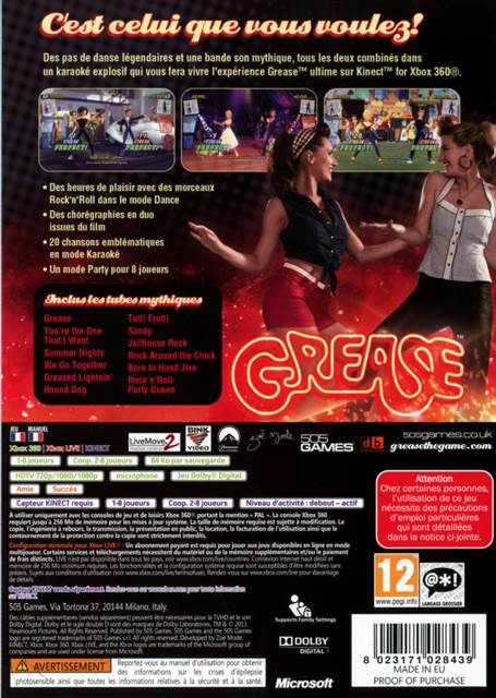 Grease Dance - Microsoft Xbox 360 video game collectible [Barcode 8023171028446] - Main Image 2