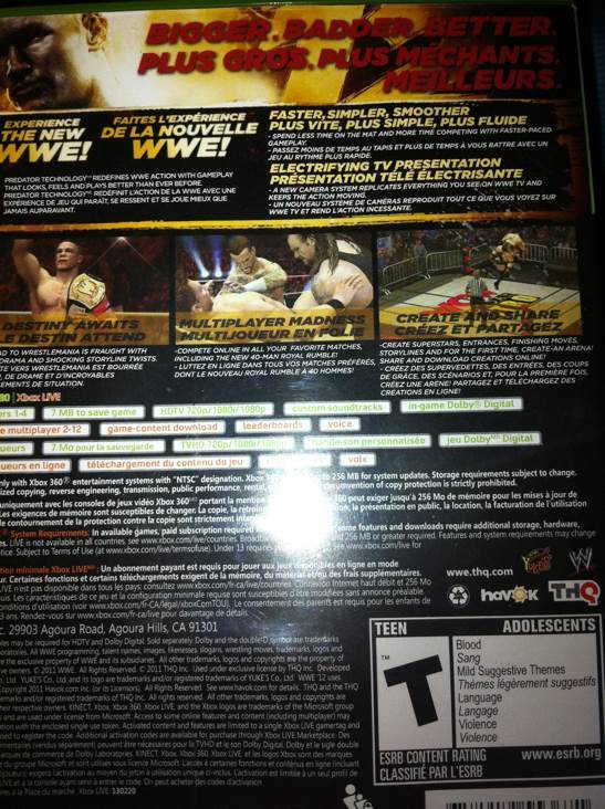 Wwe 12 - Microsoft Xbox 360 video game collectible - Main Image 2