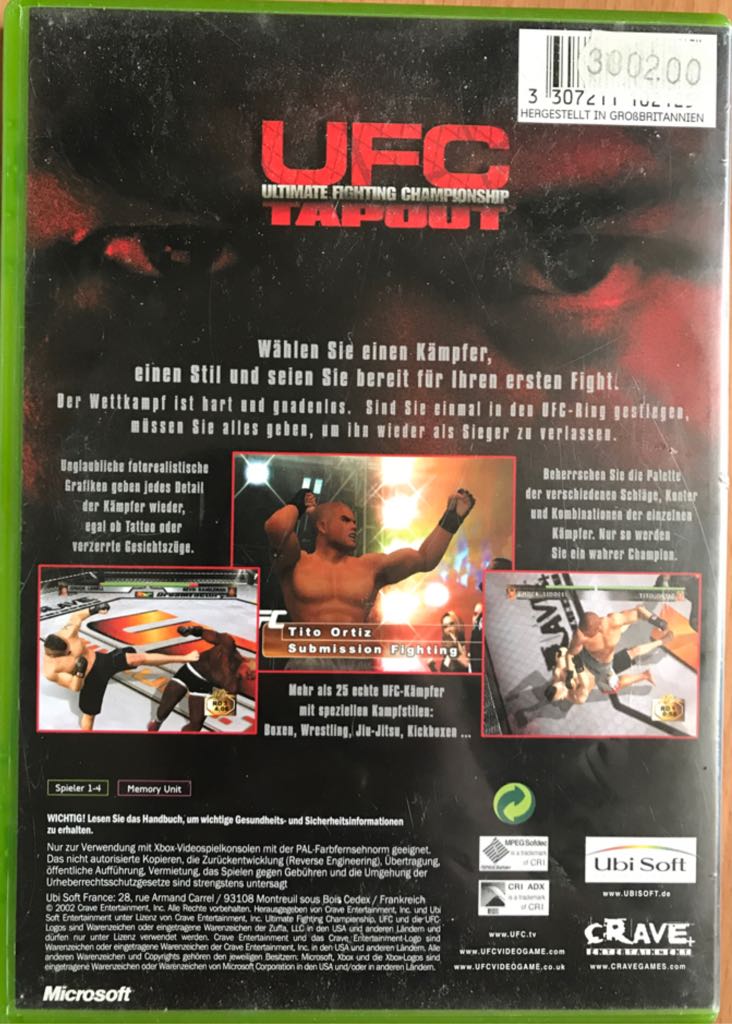 UFC Tapout - Microsoft Xbox video game collectible - Main Image 2