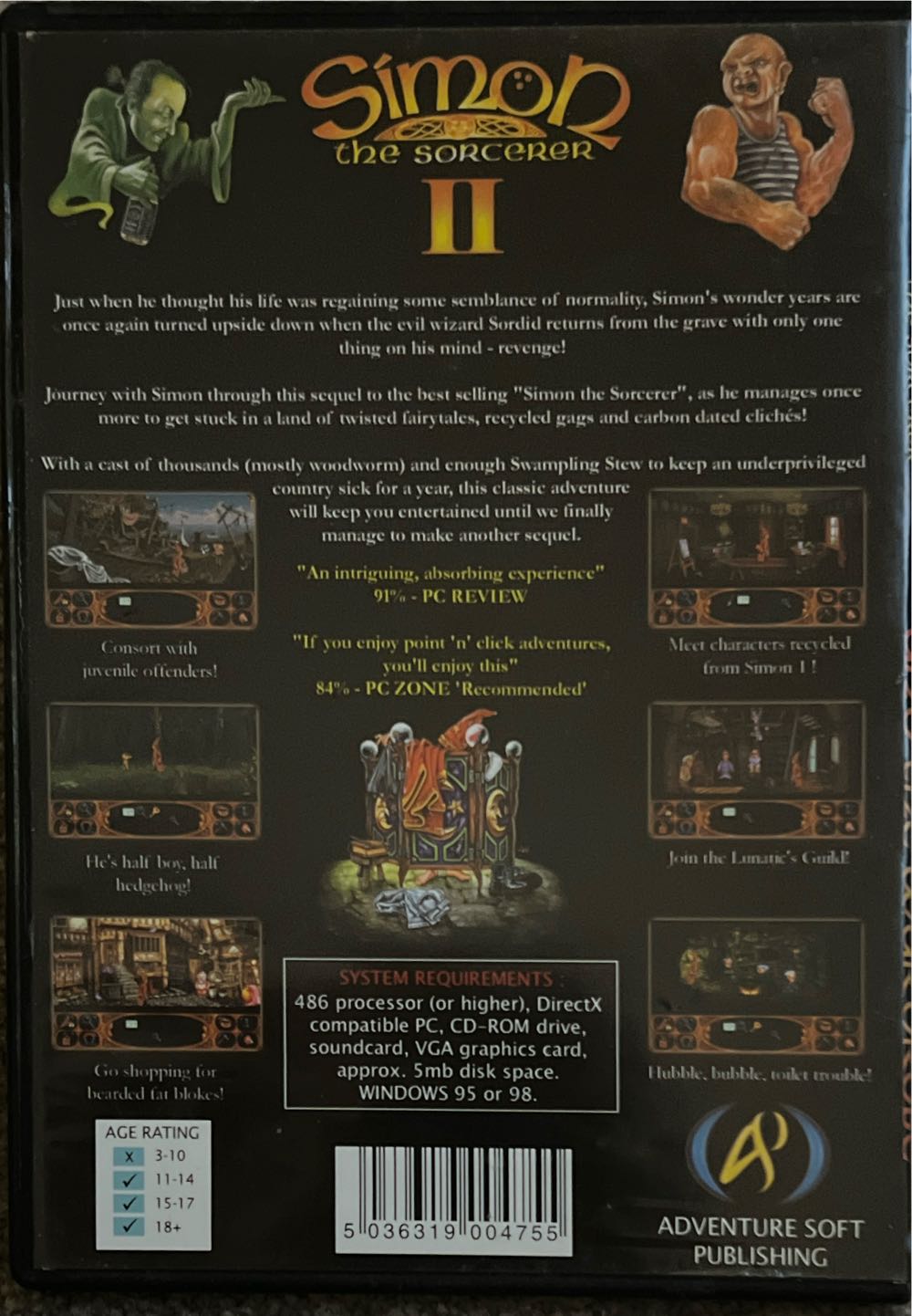 Simon The Sorcerer 2 - CD Projekt GOG (Adventure Soft - 1) video game collectible [Barcode 5036319004755] - Main Image 2