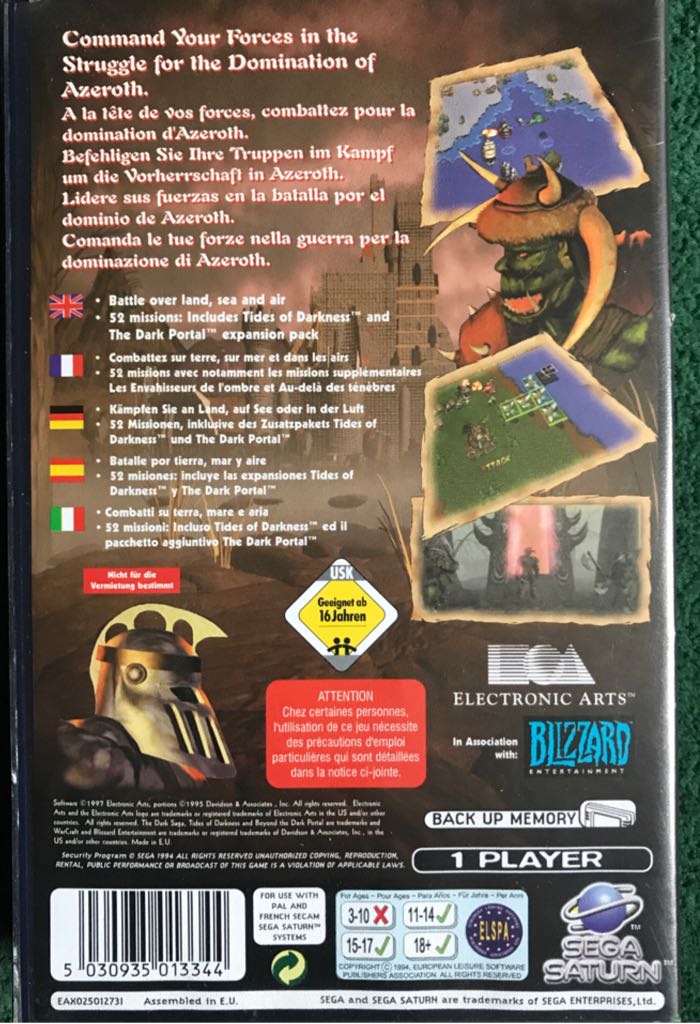 Warcraft II : The Dark Saga - Sega Saturn ((EA) Electronic Arts) video game collectible [Barcode 5030935013344] - Main Image 2