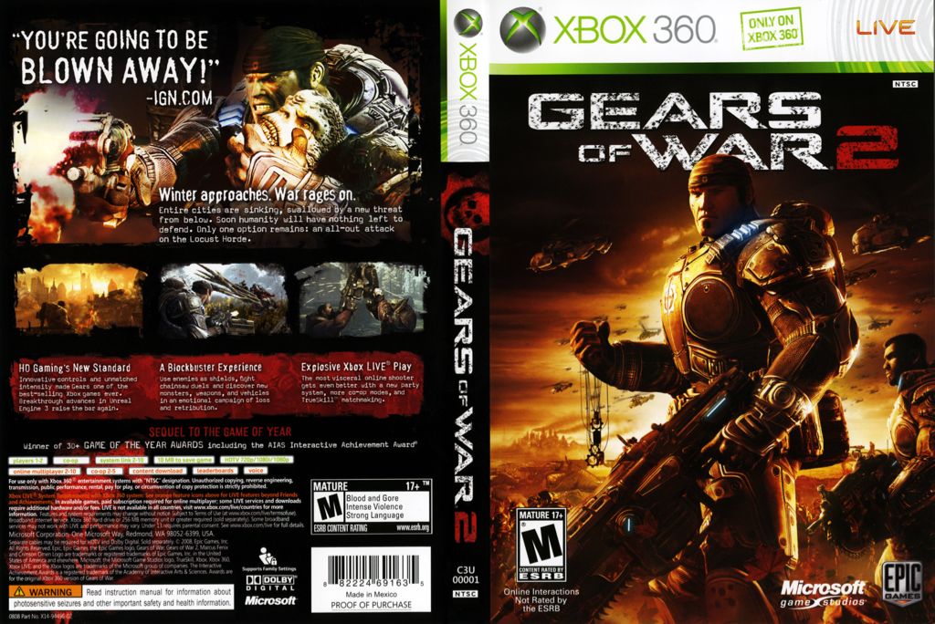 Gears Of War 2 - Microsoft Xbox 360 (Microsoft Studios - 1-10) video game collectible - Main Image 2