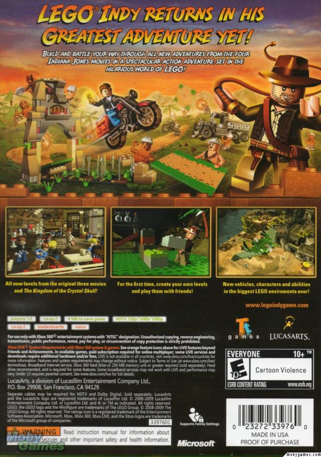 LEGO Indiana Jones 2: The Adventure Continues - Microsoft Xbox 360 (LucasArts - 1-2) video game collectible [Barcode 023272339777] - Main Image 2