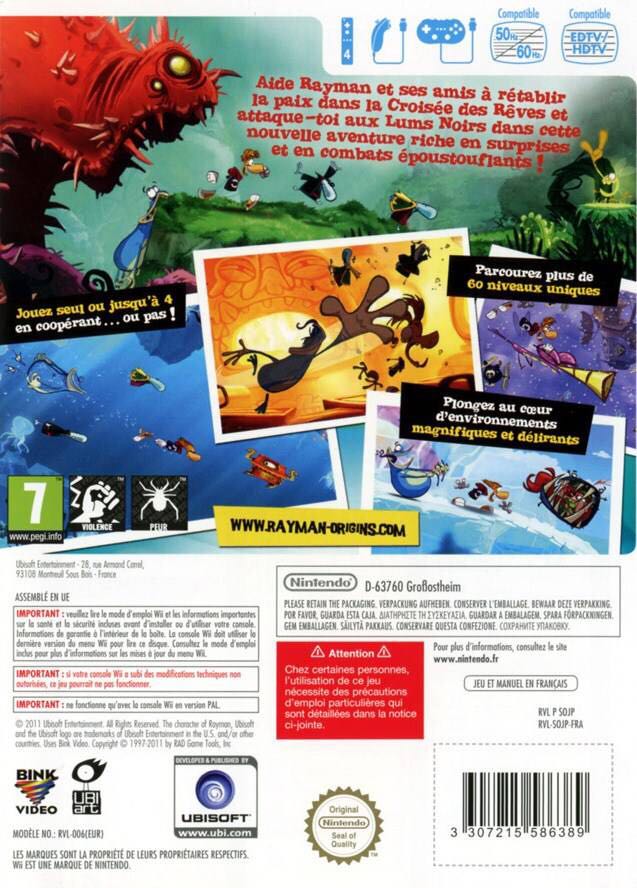 Rayman Origins - Sony PlayStation 3 (PS3) (Ubisoft - 4) video game collectible [Barcode 3307215586402] - Main Image 2