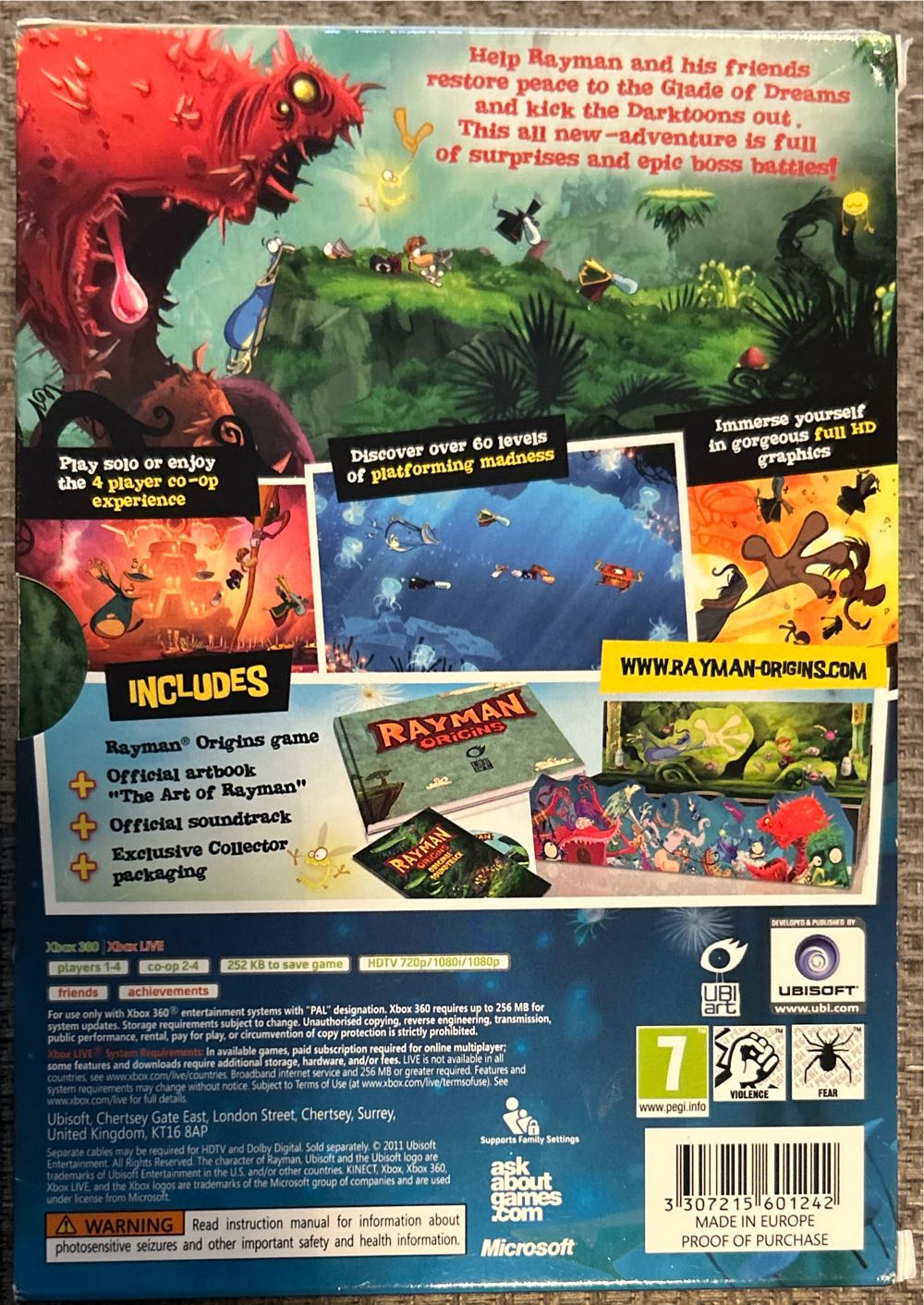 Rayman Origins - Collectors Edition - Microsoft Xbox 360 (Ubisoft - Originale - 4) video game collectible [Barcode 3307215601242] - Main Image 2
