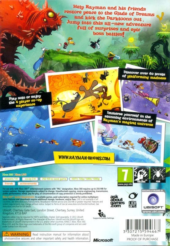 Rayman Origins - Microsoft Xbox 360 (Ubisoft™ - 1-4) video game collectible [Barcode 3307215773659] - Main Image 2
