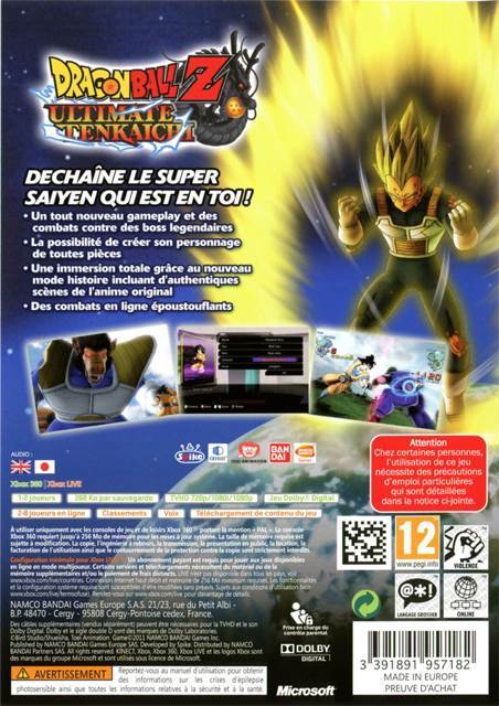 Dragonball Z Ultimate Tenkaichi - Microsoft Xbox 360 (Namco Bandai Games - 1-2) video game collectible [Barcode 3391891957236] - Main Image 2