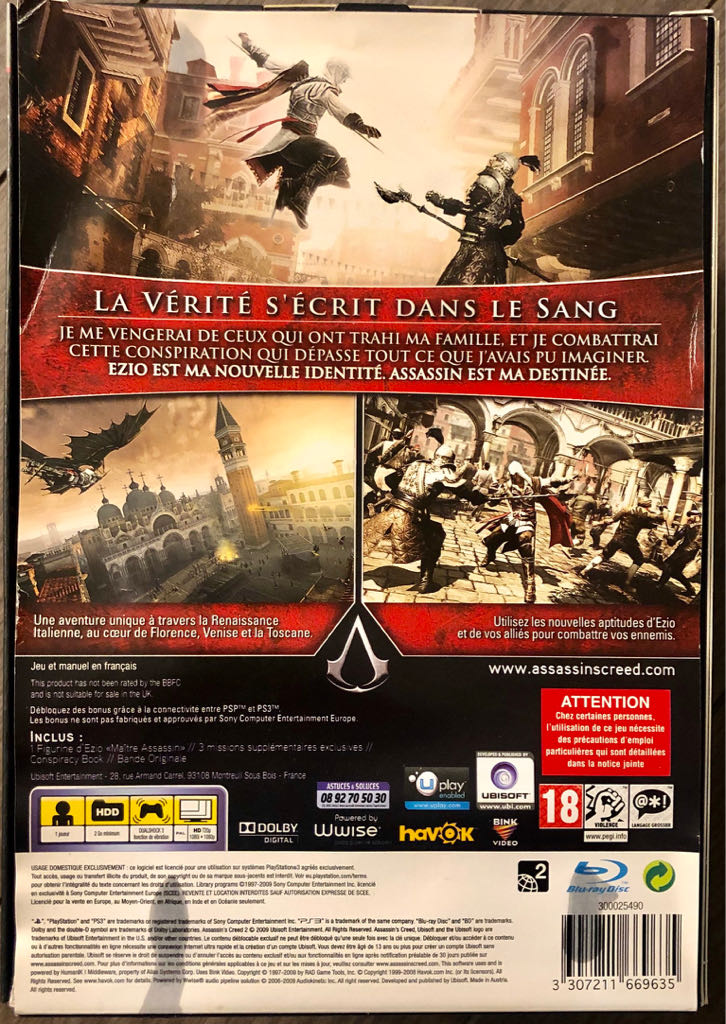Assassin’s Creed II Black Edition - Sony PlayStation 3 (PS3) (Ubi Soft) video game collectible [Barcode 3307211669635] - Main Image 2