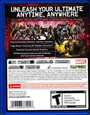 Ultimate Marvel vs Capcom 3 - Sony PlayStation Vita (PS Vita) (Capcom - 1-8) video game collectible [Barcode 013388370016] - Main Image 2