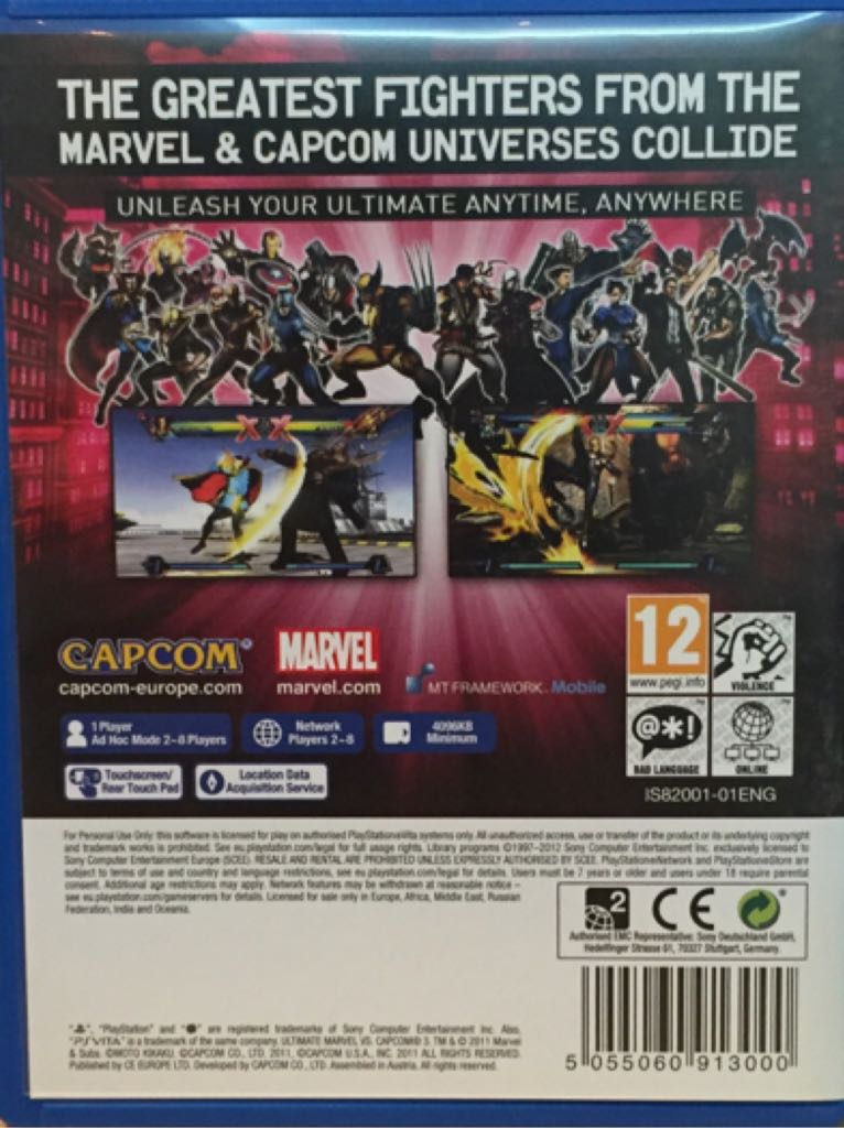 Ultimate Marvel vs. Capcom 3 - Sony PlayStation Vita (PS Vita) (Capcom - 1) video game collectible [Barcode 5055060913000] - Main Image 2
