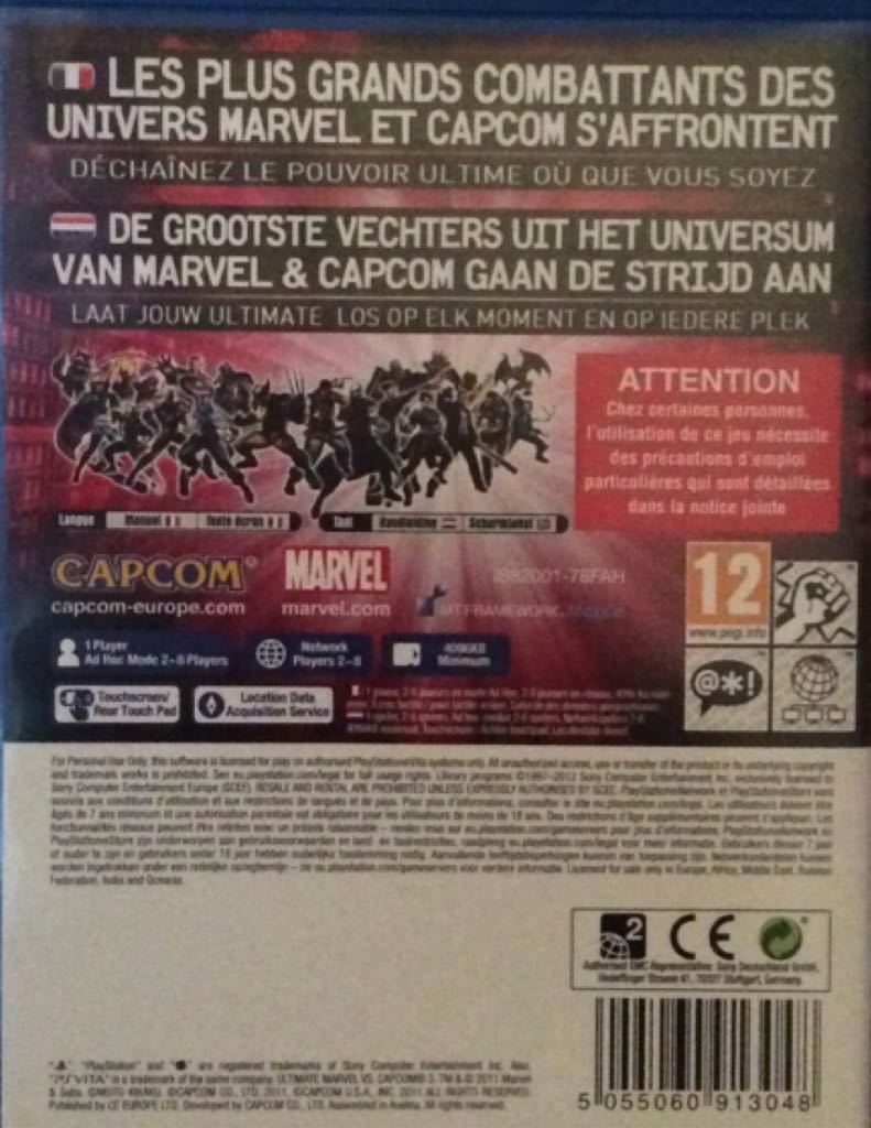 Ultimate Marvel vs. Capcom 3 - Sony PlayStation Vita (PS Vita) (Capcom - 1-2) video game collectible [Barcode 5055060913048] - Main Image 2