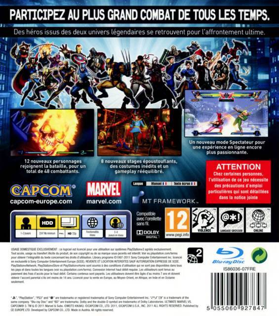 Ultimate Marvel vs. Capcom 3 - Sony PlayStation 3 (PS3) (Capcom - 1-2) video game collectible [Barcode 5055060927847] - Main Image 2