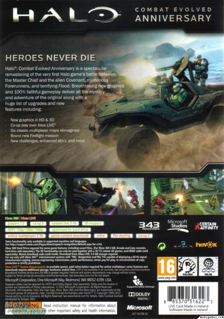 Halo Combat Evolved Anniversary - Microsoft Xbox 360 (Microsoft Corporation - 1) video game collectible [Barcode 885370316230] - Main Image 2