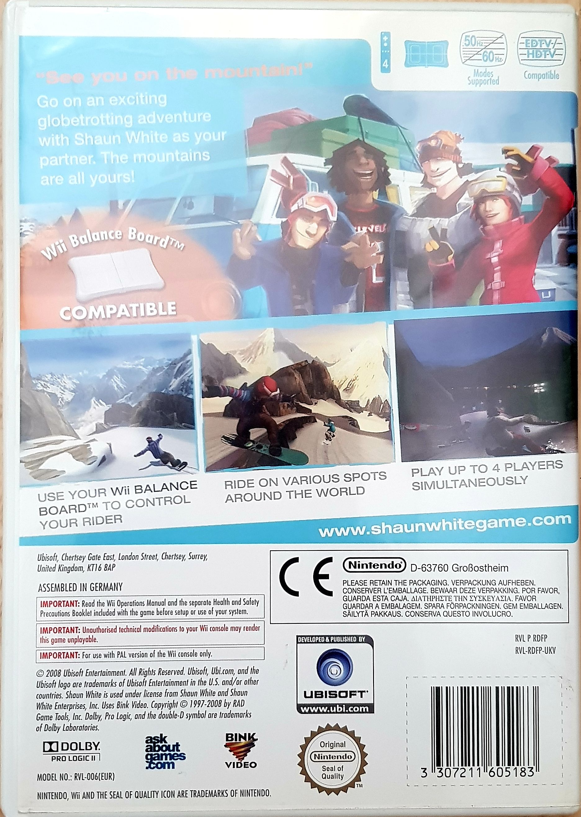 Shaun White Snowboarding: Road Trip - Nintendo Wii (Ubisoft - 1 - 4) video game collectible [Barcode 3307211605183] - Main Image 2