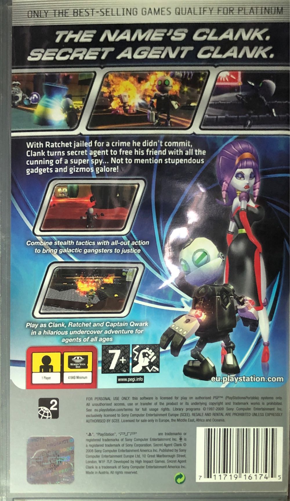 Secret Agent Clank - Sony PlayStation Portable (PSP) (Sony Computer Entertainmentinement - 1) video game collectible [Barcode 711719161745] - Main Image 2