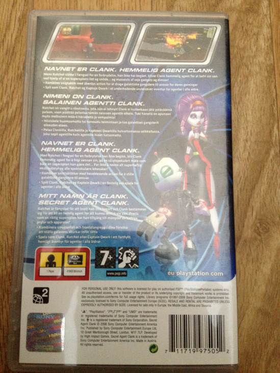 Secret Agent Clank - Sony PlayStation Portable (PSP) (1) video game collectible [Barcode 711719975052] - Main Image 2