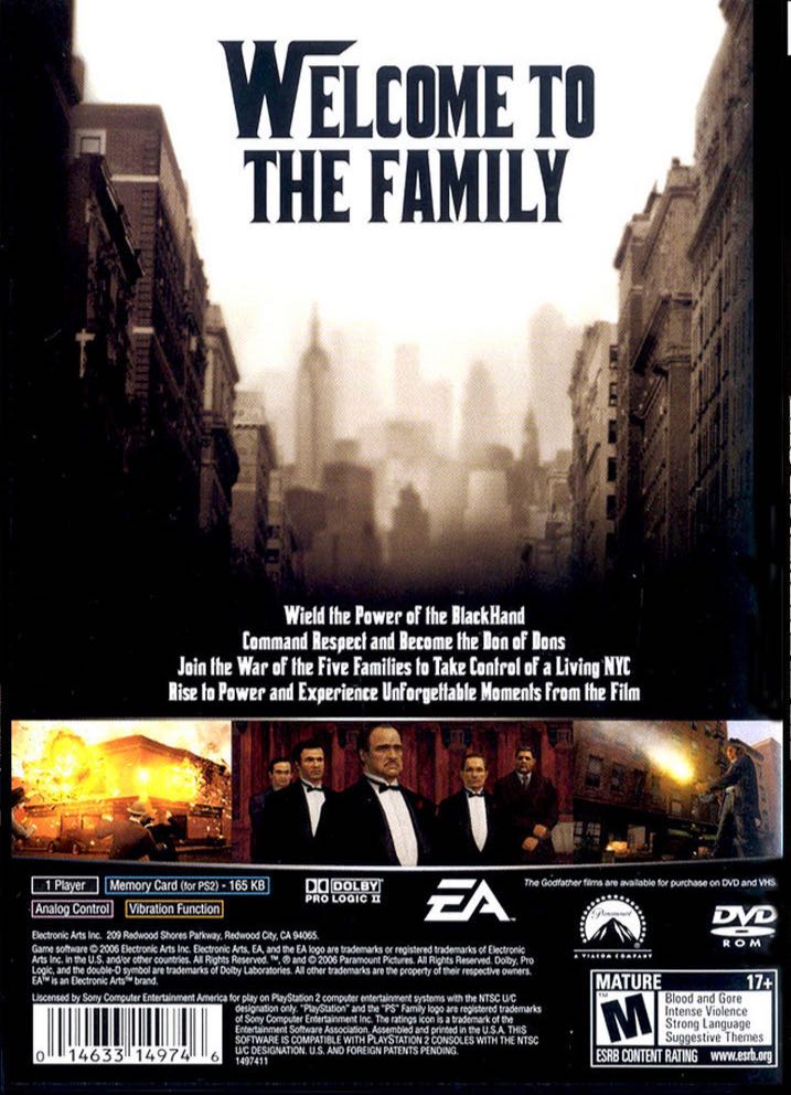 The Godfather - Sony PlayStation 2 (PS2) (Electronic Arts/EA Games - 1) video game collectible [Barcode 014633149746] - Main Image 2