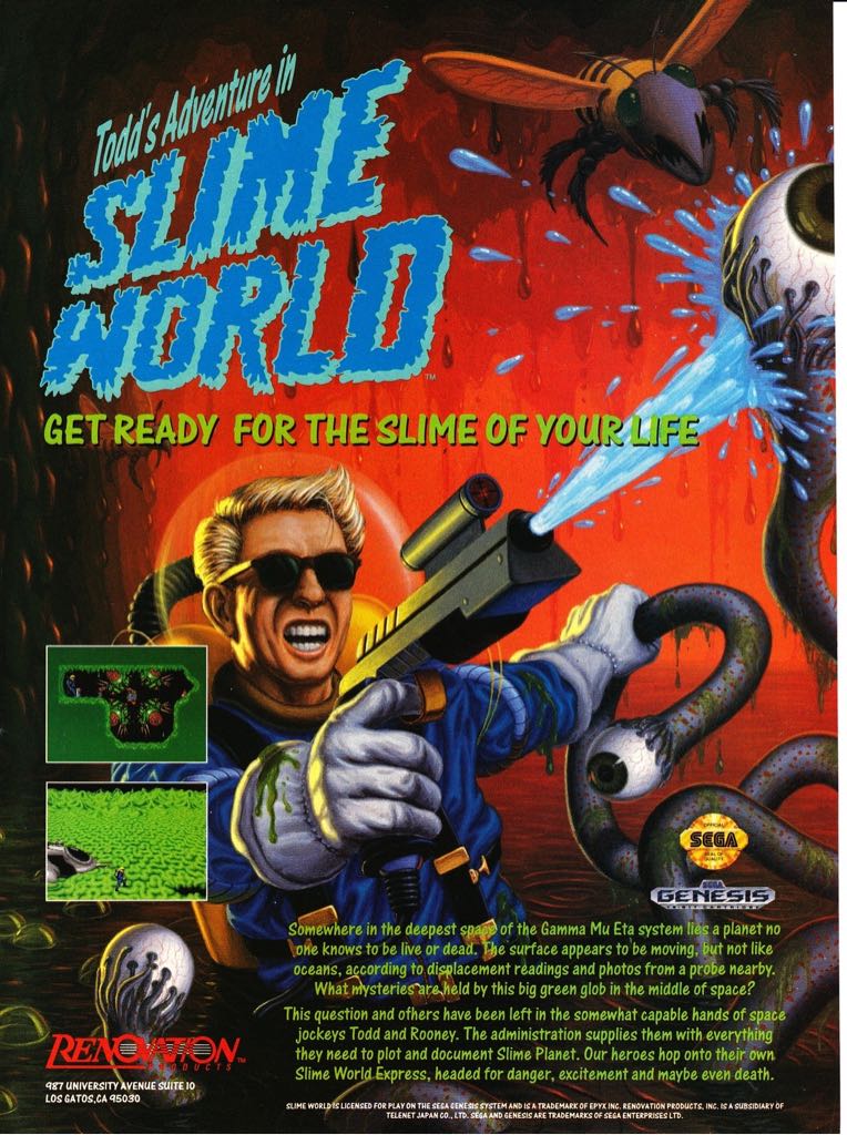 Todd’s Adventures In Slime World - Sega Genesis (Mega Drive) (Renovation Products - 1) video game collectible [Barcode 720238102207] - Main Image 2