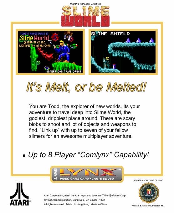 Todd’s Adventures in Slime World - Atari Lynx (Atari Corporation - 1) video game collectible - Main Image 2