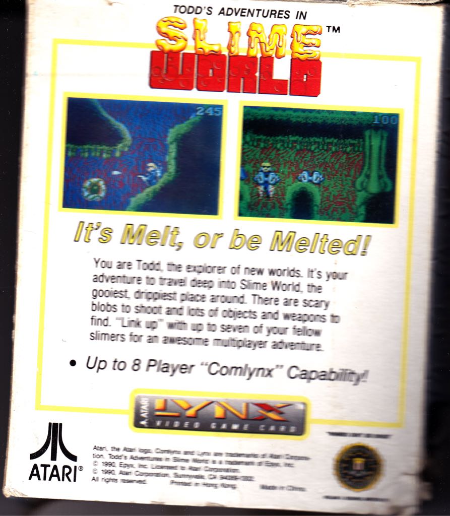 Todd’s Adventures In Slime World - Atari Lynx video game collectible - Main Image 2