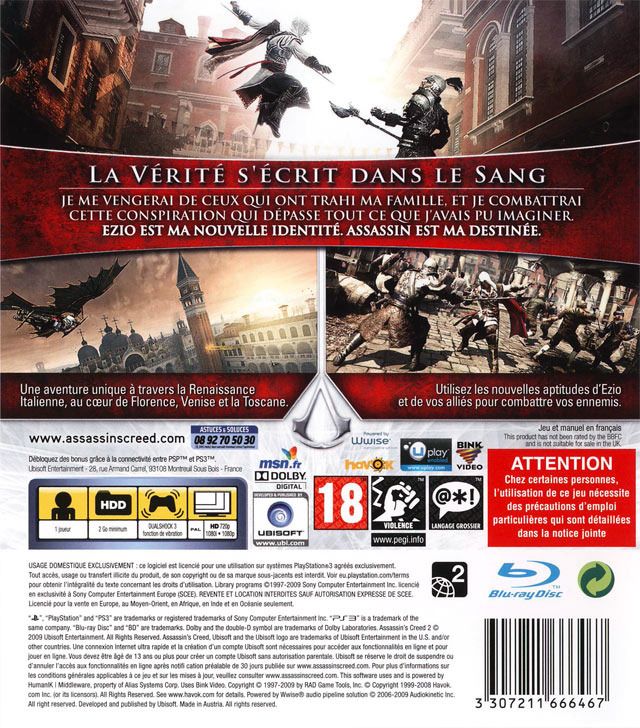 Assassins Creed: II - Sony PlayStation 3 (PS3) video game collectible - Main Image 2