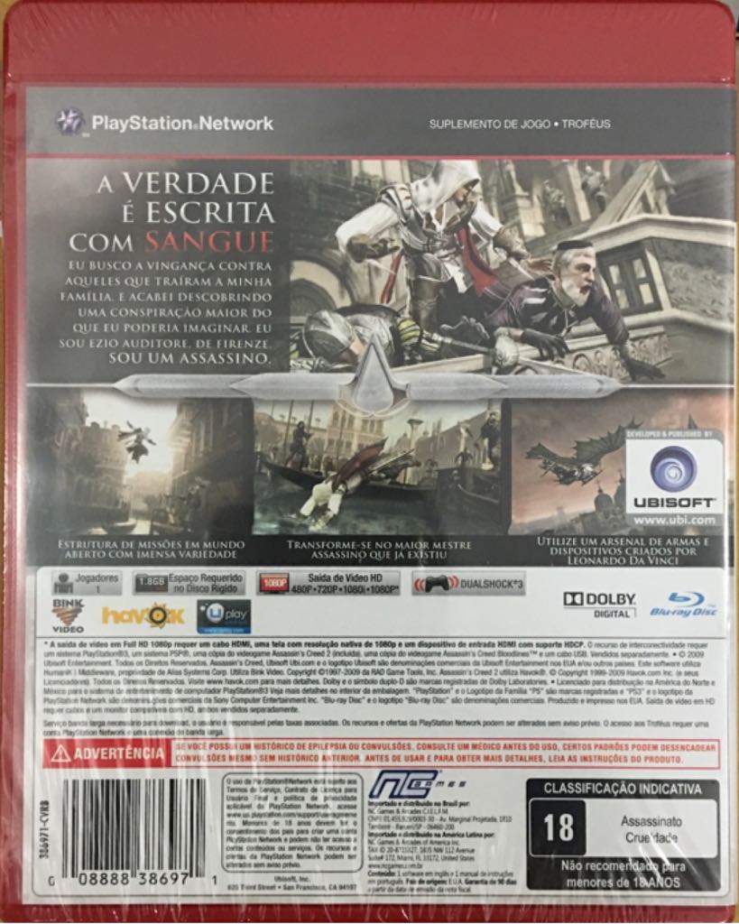 Assassin’s Creed 2 - Sony PlayStation 3 (PS3) (Ubisoft - 1) video game collectible [Barcode 008888386971] - Main Image 2