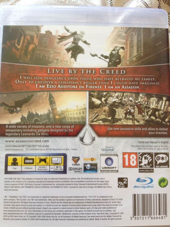 Assassin’s Creed II - Sony PlayStation 3 (PS3) (Ubisoft - 1) video game collectible [Barcode 3307211666481] - Main Image 2
