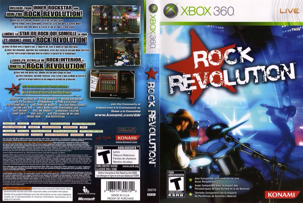 Rock Revolution - Microsoft Xbox 360 (Konami - 3) video game collectible [Barcode 083717300700] - Main Image 2