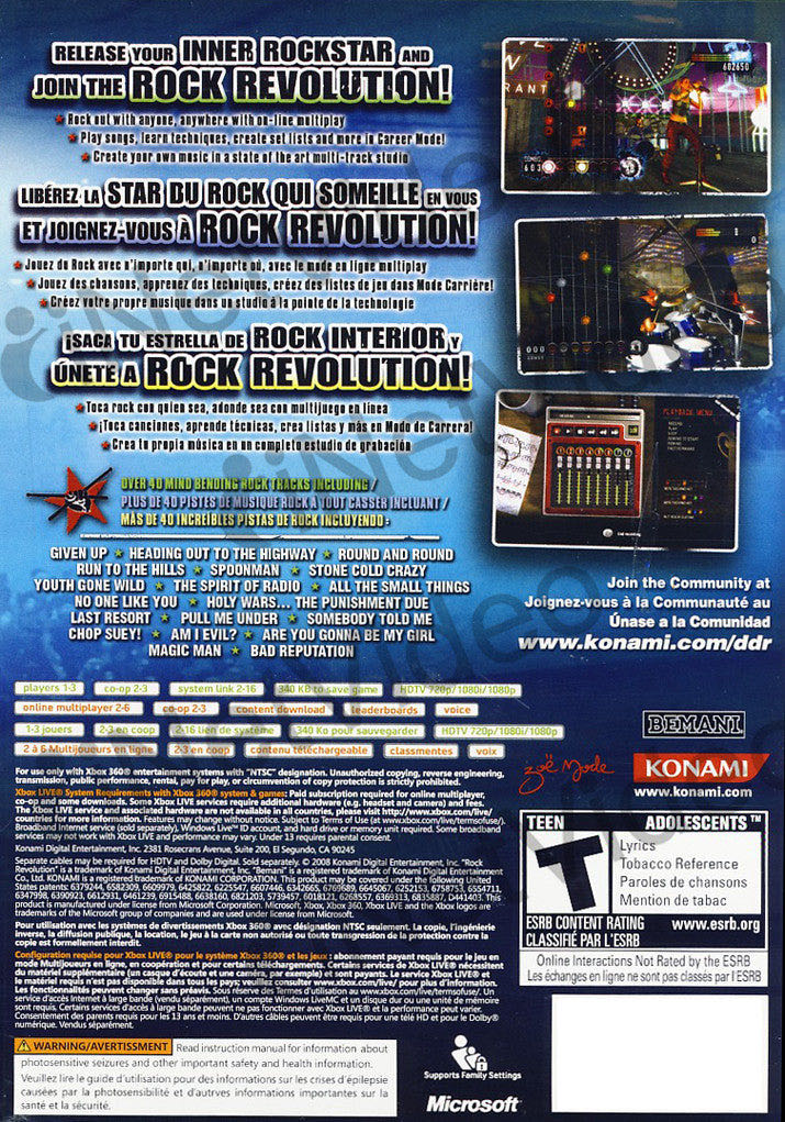 Rock Revolution - Microsoft Xbox 360 (Konami - 4) video game collectible [Barcode 4012927033517] - Main Image 2
