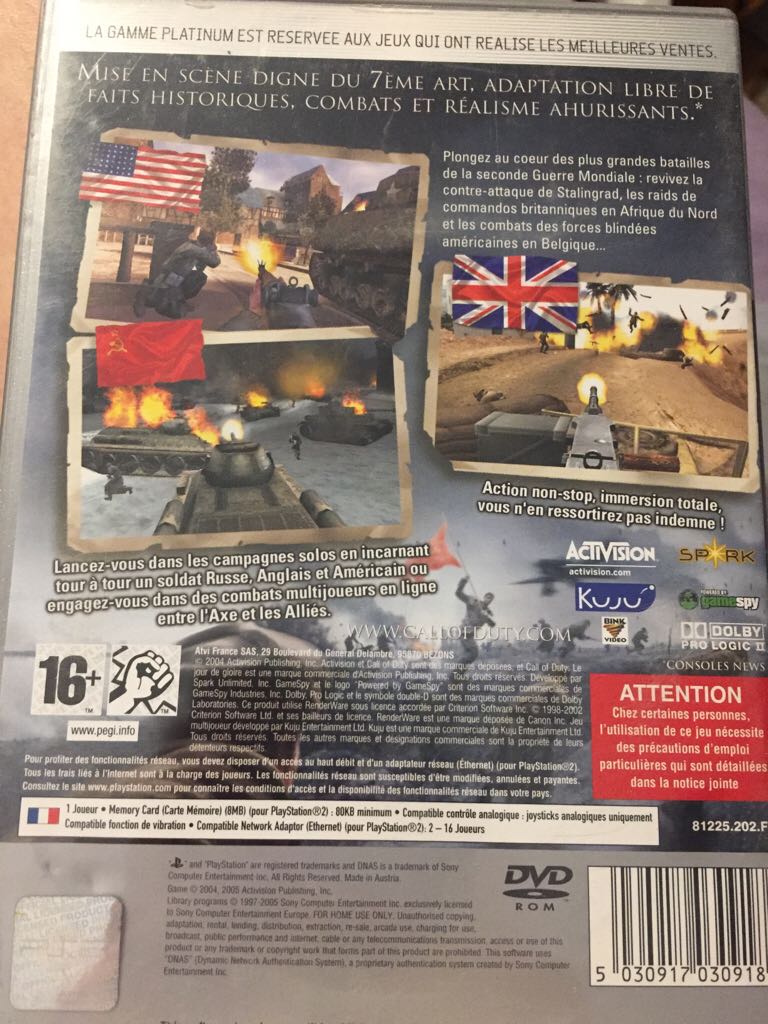 Call Of Duty : Le Jour De Gloire Platinum - Sony PlayStation 2 (PS2) (Activision - 1) video game collectible [Barcode 5030917030918] - Main Image 2