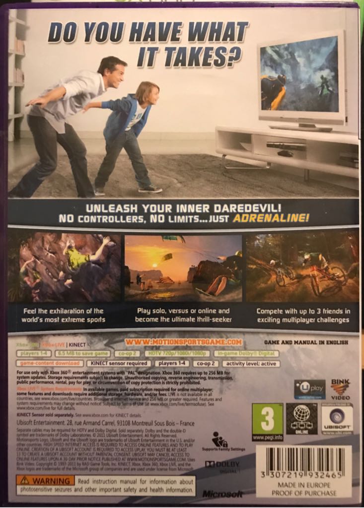 Motionsports Adrenaline - Microsoft Xbox 360 (NOT BC - 1-4 Local) video game collectible [Barcode 3307219932465] - Main Image 2