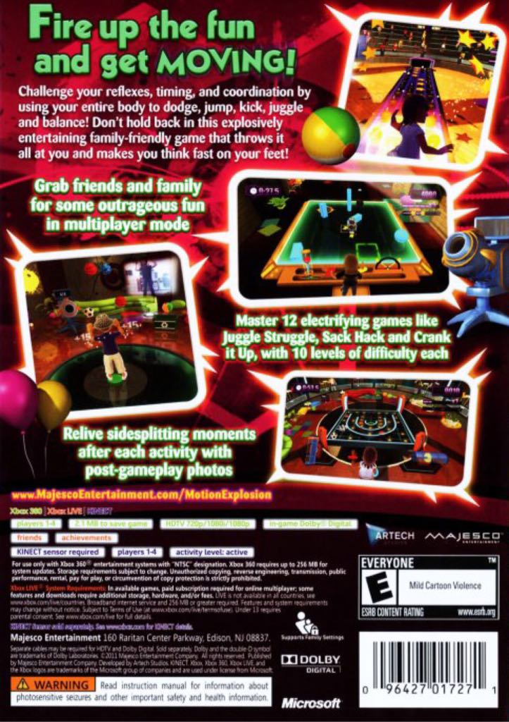 Motion Explosion - Microsoft Xbox 360 (Majesco - 1-4) video game collectible [Barcode 096427017271] - Main Image 2
